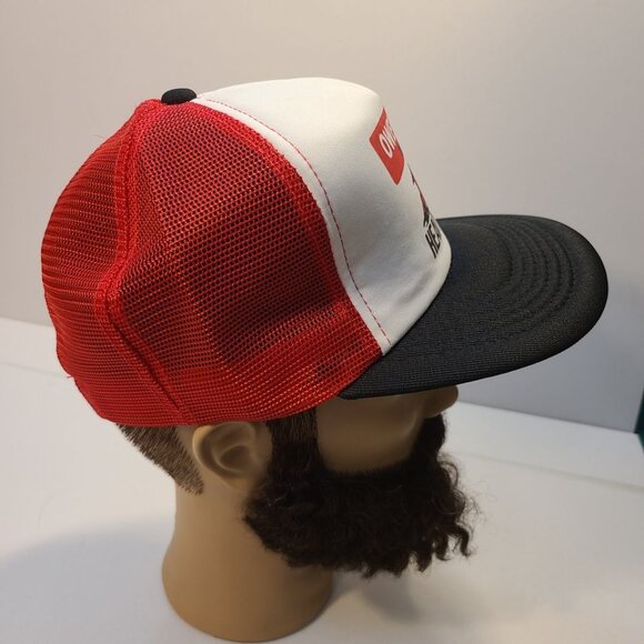 Vintage 90s Trucker Hat Owen Davis Trucking Screen Printed Mesh Adjustable Hat - Picture 5 of 8